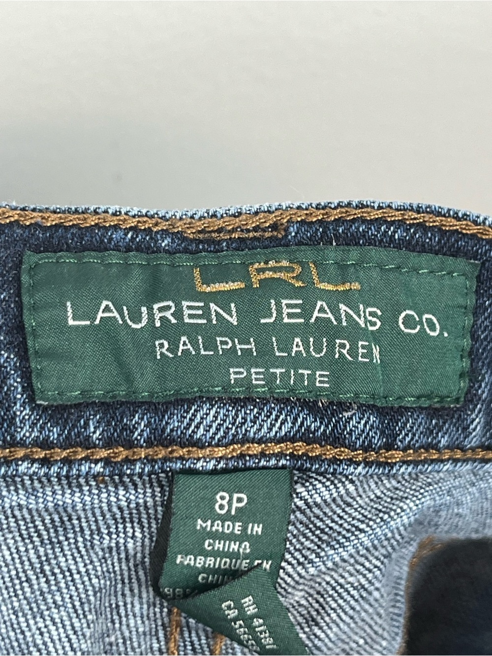 Lauren Ralph Lauren medium wash cotton elastane taper leg jeans, 8 Petite. - Picture 6 of 8